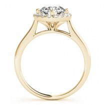 Diagonal Diamond Halo East West Engagement Ring 18k Yellow Gold 1.16ct