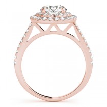 Double Halo Diamond Engagement Ring 14k Rose Gold (1.50ct)