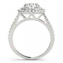 Double Halo Diamond Engagement Ring 14k White Gold (1.50ct)