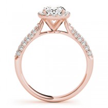 Oval-Cut Halo pave' Diamond Engagement Ring 18k Rose Gold (2.33ct)