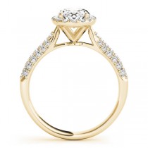 Oval-Cut Halo Pave Diamond Engagement Ring 14k Yellow Gold (1.32ct)