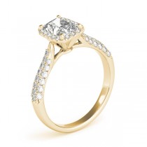 Emerald-Cut Halo pave' Diamond Engagement Ring 14k Yellow Gold (2.38ct)