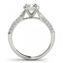 Emerald-Cut Halo pave' Diamond Engagement Ring Platinum (2.38ct)