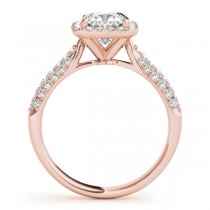 Cushion Cut Diamond Halo Engagement Ring 14k Rose Gold (2.33ct)