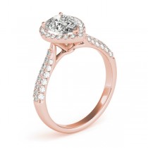 Pear-Cut Halo pave' Diamond Engagement Ring 14k Rose Gold (2.38ct)