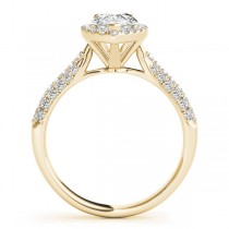 Pear-Cut Halo pave' Diamond Engagement Ring 14k Yellow Gold (2.38ct)