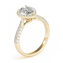 Pear-Cut Halo pave' Diamond Engagement Ring 14k Yellow Gold (2.38ct)
