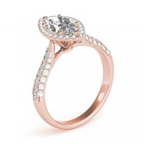 Diamond Marquise Halo Engagement Ring 14k Rose Gold (2.00ct)