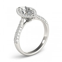 Diamond Marquise Halo Engagement Ring 18k White Gold (2.00ct)