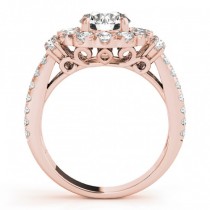 Diamond Halo Antique Style Engagement Ring 14k Rose Gold (2.04ct)