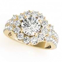 Diamond Halo Antique Style Engagement Ring 14k Yellow Gold (2.04ct)