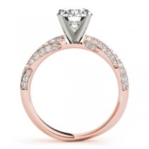 Diamond Twisted Pave Three-Row Engagement Ring 14k Rose Gold (0.52ct)