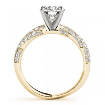 Diamond Twisted Pave Three-Row Engagement Ring 18k Yellow Gold (0.52ct)