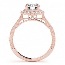 Diamond Flower Halo Vintage Engagement Ring 14k Rose Gold (1.11ct)