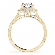 Diamond Flower Halo Vintage Engagement Ring 18k Yellow Gold (1.11ct)