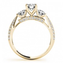 Diamond 3 Stone Engagement Ring Setting 14k Yellow Gold (0.66ct)
