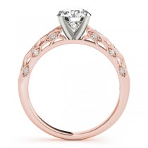 Elegant Diamond Engagement Ring Setting 14k Rose Gold (0.15ct)