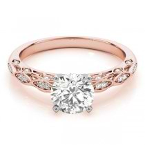 Elegant Diamond Engagement Ring Setting 14k Rose Gold (0.15ct)