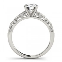 Elegant Diamond Engagement Ring Setting 14k White Gold (0.15ct)