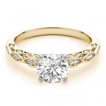 Elegant Diamond Engagement Ring Setting 14k Yellow Gold (0.15ct)