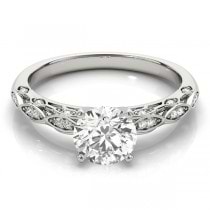 Elegant Diamond Engagement Ring Setting 18k White Gold (0.15ct)