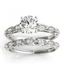 Elegant Diamond Bridal Set Setting 14k White Gold (0.33ct)