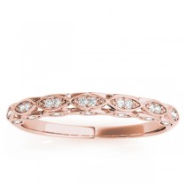 Elegant Diamond Wedding Ring Band 14k Rose Gold (0.18ct)