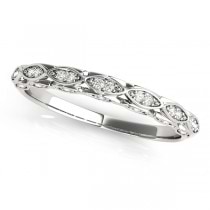 Elegant Diamond Wedding Ring Band 14k White Gold (0.18ct)