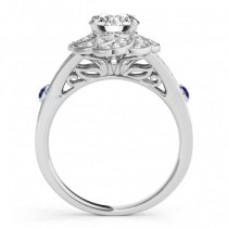 Diamond & Tanzanite Floral Engagement Ring Setting 14k White Gold (0.25ct)
