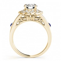 Diamond & Tanzanite Floral Engagement Ring Setting 14k Yellow Gold (0.25ct)