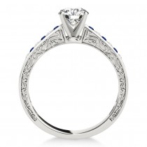 Blue Sapphire & Diamond Channel Set Engagement Ring 18k White Gold (0.42ct)