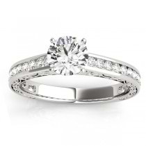 Diamond Channel Set Engagement Ring 14k White Gold (0.42ct)