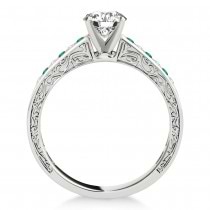 Emerald & Diamond Channel Set Engagement Ring Platinum (0.42ct)