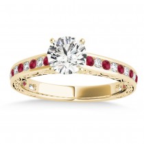 Ruby & Diamond Channel Set Engagement Ring 14k Yellow Gold (0.42ct)
