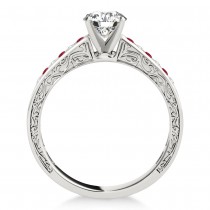 Ruby & Diamond Channel Set Engagement Ring Platinum (0.42ct)