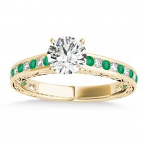 Emerald & Diamond Twisted  Bridal Set 18k Yellow Gold (0.87ct)