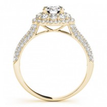 Diamond Floral Style Halo Engagement Ring 18k Yellow Gold (1.54ct)