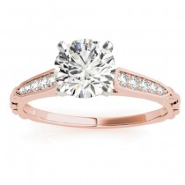 Diamond Accented Engagement Ring Setting 18K Rose Gold (0.16ct)