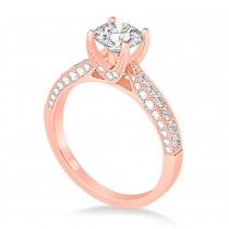 Diamond Engravable Engagement Ring in 14k Rose Gold (0.45ct)
