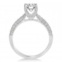 Diamond Engravable Engagement Ring in 14k White Gold (0.45ct)