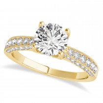 Diamond Engravable Engagement Ring in 14k Yellow Gold (0.45ct)