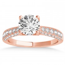 Diamond Engravable Engagement Ring in 18k Rose Gold (0.45ct)