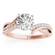 Diamond Twist Bypass Engagement Ring Setting 14k Rose Gold (0.09ct)