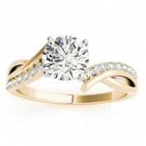 Diamond Twist Bypass Engagement Ring Setting 14k Yellow Gold (0.09ct)