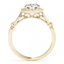 Round Diamond Halo Engagement Ring 14k Yellow Gold (1.17ct)