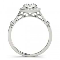 Round Diamond Halo Engagement Ring 18k White Gold (1.17ct)