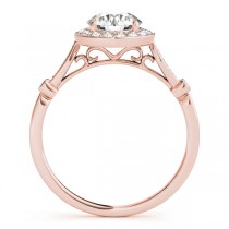 Halo Diamond Accent Engagement Ring Setting 14k Rose Gold (0.17ct)