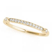 French Pave Diamond Wedding Ring Band 14k Yellow Gold (0.08)