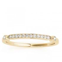 French Pave Diamond Wedding Ring Band 14k Yellow Gold (0.08)