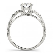Diamond Antique Style Engagement Ring 18k White Gold (0.03ct)
